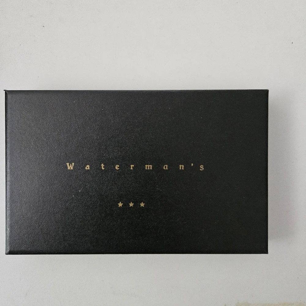 Vintage Waterman's 24KT Gold Plated Cufflinks Tie Bar Pencil Money Clip Set Box
